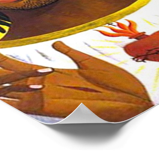 Zwart Jezus Portret Poster (Hoek)