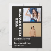 Zwart joint Celebration Graduation Party 2 foto's Kaart (Achterkant)