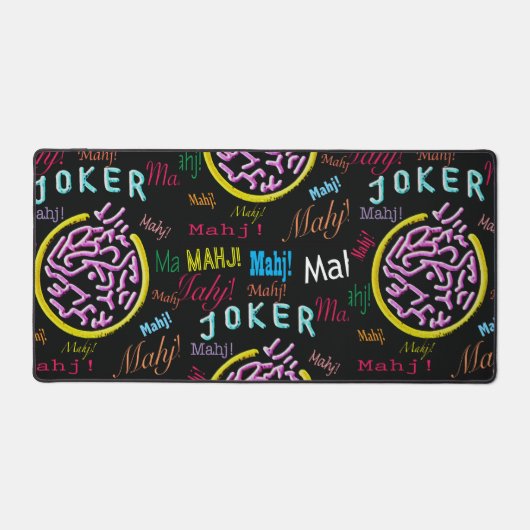 Zwart Joker Mah Jong Place Mat (Voorkant)