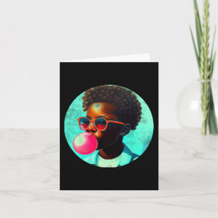 Zwart Jongen Joy Bubble Gum Leuk Afrikaans Melanin Kaart