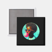 Zwart Jongen Joy Bubble Gum Leuk Afrikaans Melanin Magneet (Voorkant / Achterkant)