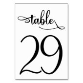 Zwart kalligrafie 3.5x5 tafelnummer | Tabel 29 (Achterkant)