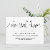 Zwart  Kalligrafie Repetitie Diner Kaart (Staand voorkant)