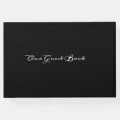 Zwart Kalligrafie Script Foto Bruiloft Gastenboek (Achterkant)
