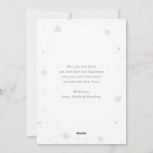 Zwart Kalligrafie Sneeuw Foto Merry Christmas Kaar Feestdagenkaart (Achterkant)