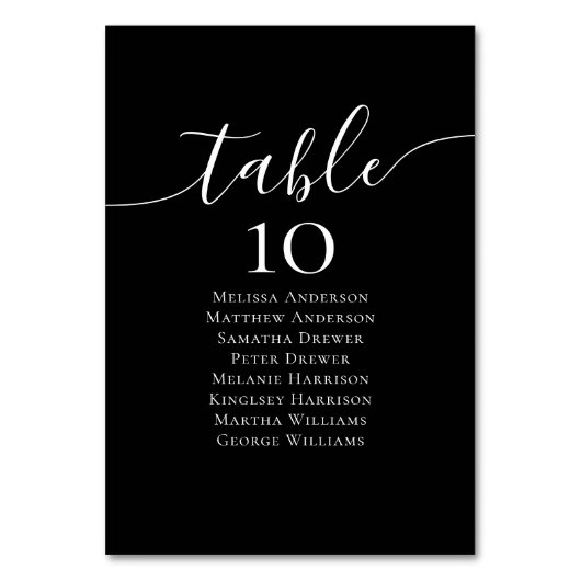 Zwart Kalligrafie Tafel Zitgrafiek Kaart (Achterkant)