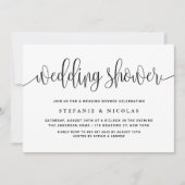 Zwart Kalligrafie Trouwdouche Kaart (Voorkant)