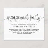 Zwart  Kalligrafie Verlovingsfeest Uitnodigen (Voorkant)
