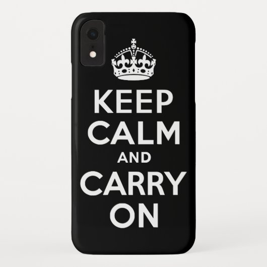 Zwart kalm houden en doorgaan Case-Mate iPhone case (Achterkant)
