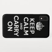 Zwart kalm houden en doorgaan Case-Mate iPhone case (Achterkant (horizontaal))