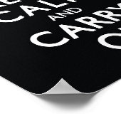 Zwart kalm houden en doorgaan poster (Hoek)