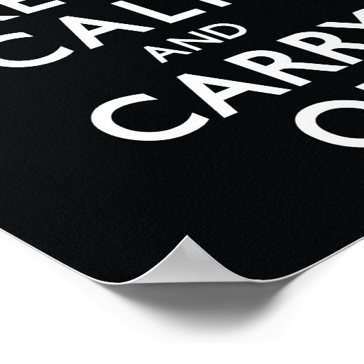 Zwart kalm houden en doorgaan poster (Hoek)