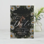 Zwart | Kamille Bruiloft Save The Date (Staand voorkant)