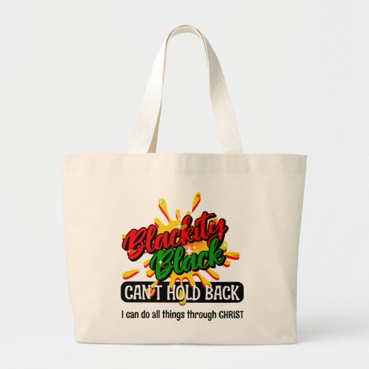ZWART KAN ZICH NIET CHRISTELIJK HOUDEN GROTE TOTE BAG (Voorkant)