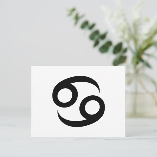 Zwart kanker zodiac symbool briefkaart (Staand voorkant)