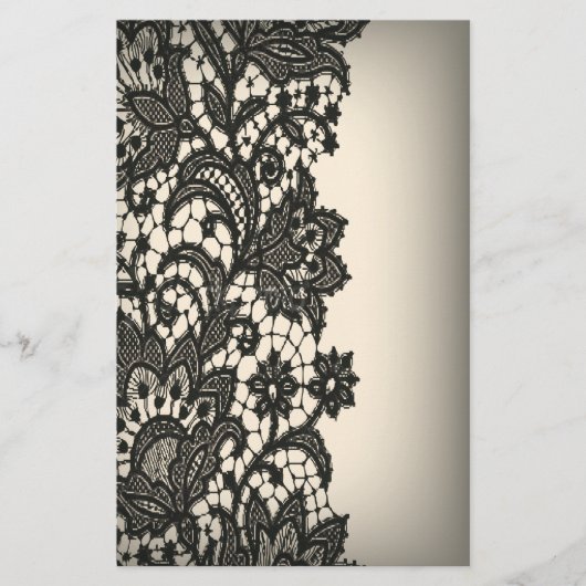  zwart Kant beige Paris mode briefpapier (Voorkant)