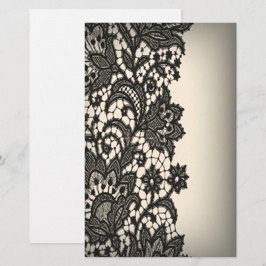  zwart Kant beige Paris mode briefpapier (Voorkant / Achterkant)