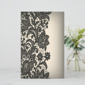  zwart Kant beige Paris mode briefpapier (Staand voorkant)