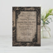 Zwart Kant Buralp Modern Gothic Vrijgezellenfeest Kaart (Staand voorkant)