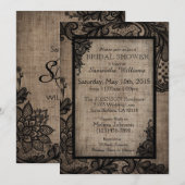 Zwart Kant Buralp Modern Gothic Vrijgezellenfeest Kaart (Voorkant / Achterkant)