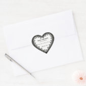 Zwart Kant Hart Save The Date Stickers (Envelop)
