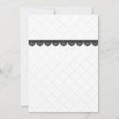 Zwart Kant op Wit Custom Save the Date Kaart (Achterkant)