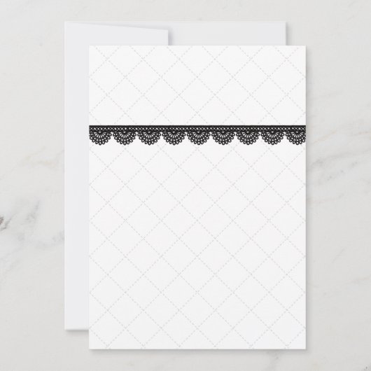 Zwart Kant op Wit Custom Save the Date Kaart (Achterkant)