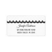 Zwart Kant op Witte Aangepaste Bruiloft Etiket (Voorkant)