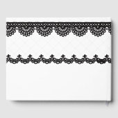 Zwart Kant op Witte Aangepaste Bruiloft Gastenboek (Achterkant)