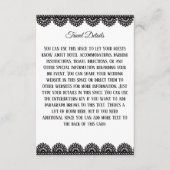 Zwart Kant op Witte Aangepaste Bruiloft Informatiekaartje (Voorkant)