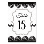 Zwart Kant op Witte Aangepaste Bruiloft Kaart (Voorkant)