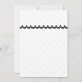 Zwart Kant op Witte Aangepaste Bruiloft Kaart (Achterkant)