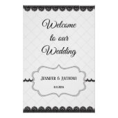 Zwart Kant op Witte Aangepaste Bruiloft Perfect Poster (Voorkant)