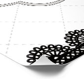 Zwart Kant op Witte Aangepaste Bruiloft Perfect Poster (Hoek)