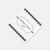 Zwart Kant op Witte Aangepaste Bruiloft Servet (Hoek)