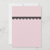 Zwart Kant op Zacht Roze Custom Save the Date Kaart (Achterkant)