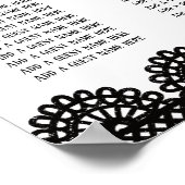 Zwart Kant op Zachte Lavendel Aangepaste Zitkaart Poster (Hoek)