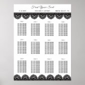 Zwart Kant op Zachte Lavendel Aangepaste Zitkaart Poster (Voorkant)