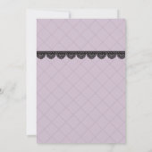 Zwart Kant op Zachte Lavendel Custom Save the Date Kaart (Achterkant)