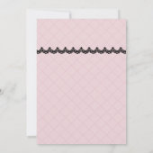 Zwart Kant op Zachte Roze Custom Bruiloft Kaart (Achterkant)