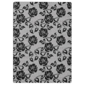 Zwart kant patroon op witte achtergrond klembord (Achterkant)