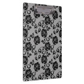 Zwart kant patroon op witte achtergrond klembord (Rechts)