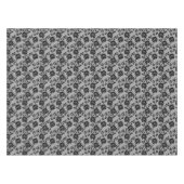 Zwart kant patroon op witte achtergrond tafelkleed (Voorkant (Horizontaal))