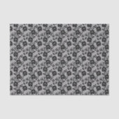 Zwart kant patroon op witte achtergrond tissuepapier (Voorkant)