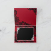 Zwart Kant Rood Moderne Gothic Dank u Bedankkaart (Binnen)