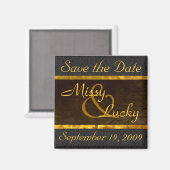 Zwart Kant Save the Date Magnet (Voorkant / Achterkant)