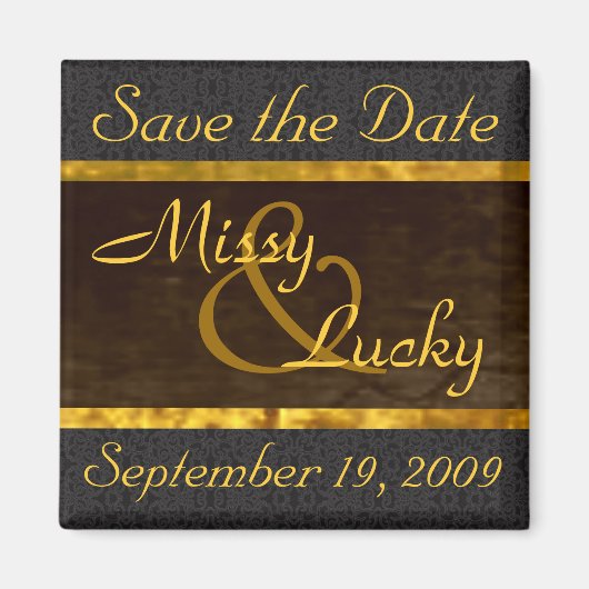 Zwart Kant Save the Date Magnet (Voorkant)