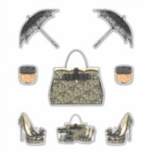 Zwart Kant Vrouwen Decals Planner Notitieboek Jour Sticker (Voorkant)