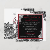 Zwart Kant Wit Modern Gothic Vrijgezellenfeest Kaart (Voorkant / Achterkant)