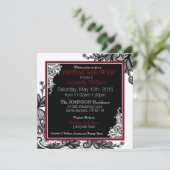 Zwart Kant Wit Modern Gothic Vrijgezellenfeest Kaart (Staand voorkant)